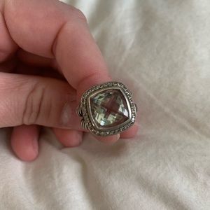 David Yurman Albion ring with diamonds-Prasiolite
